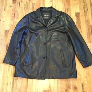 Mens Andrew Marc Leather Car Coat